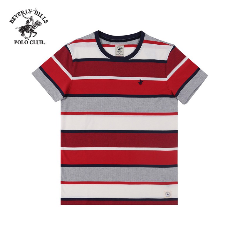 Beverly Hills Polo Club - Áo thun Ngắn tay Nam Slimfit Đỏ rượu WR- BHPC TSMRSS20TL106