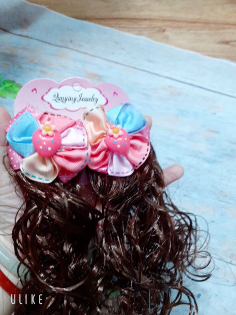 Combo 2 kẹp tóc xoăn sắc màu cho bé