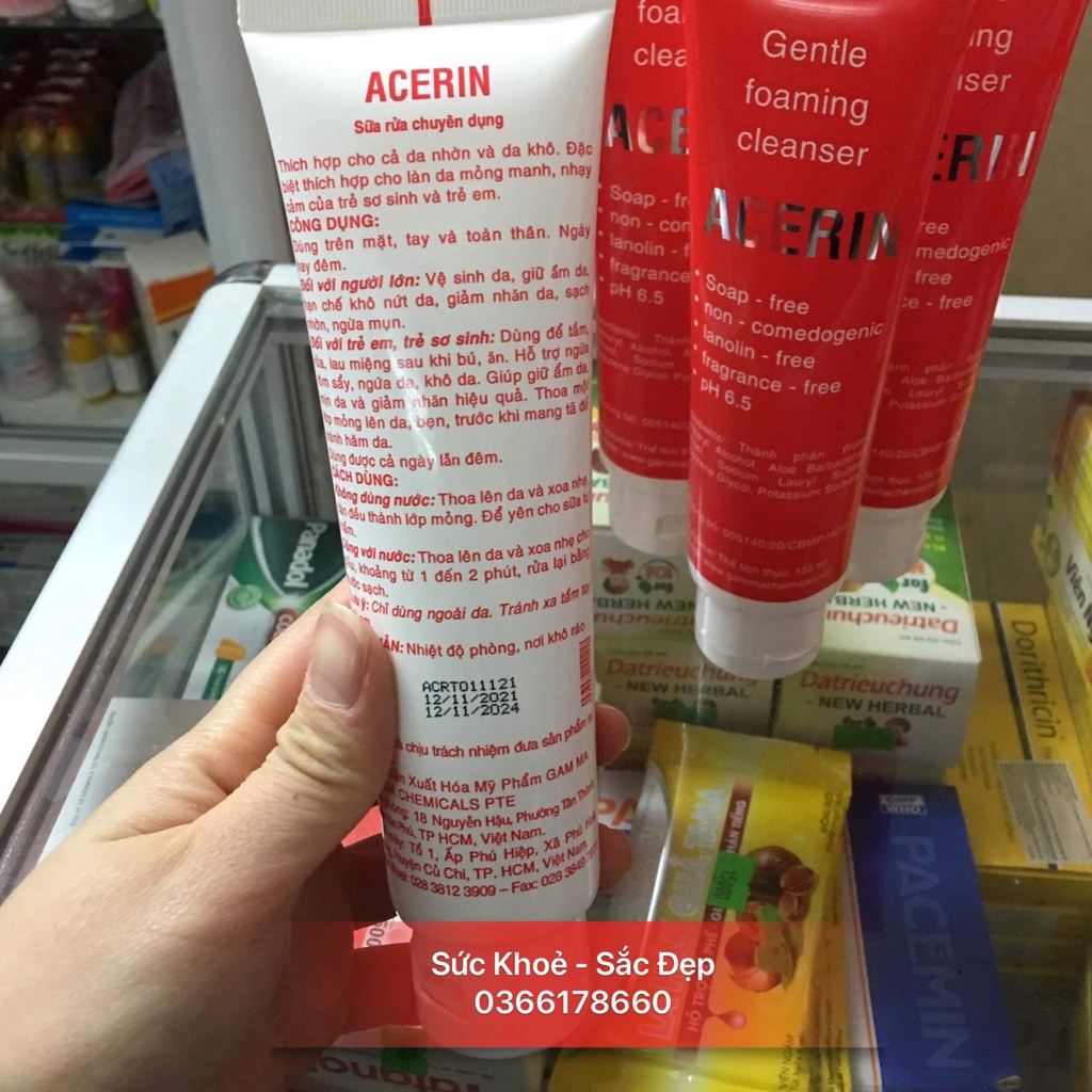 SỮA RỬA MẶT - ACERIN GENTLE FOAMING CLEANSER 155ML  GaMa