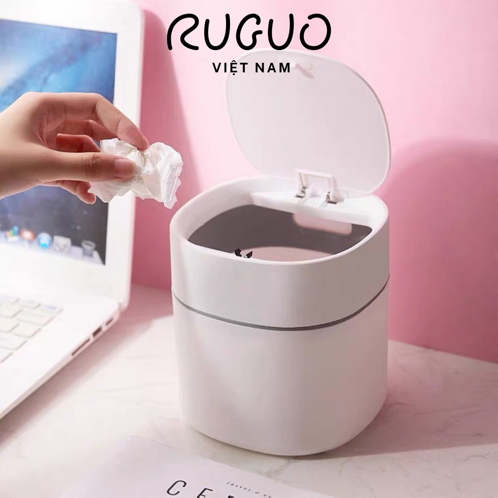Thùng rác mini high-end để bàn văn phòng, bàn học style Bắc Âu