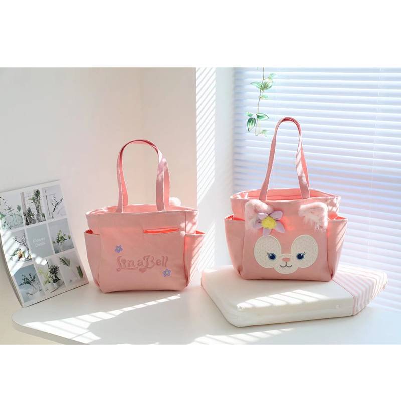 Túi xách canvas sức chứa lớn họa tiết hoạt hình Disney dễ thương dành cho nữ
