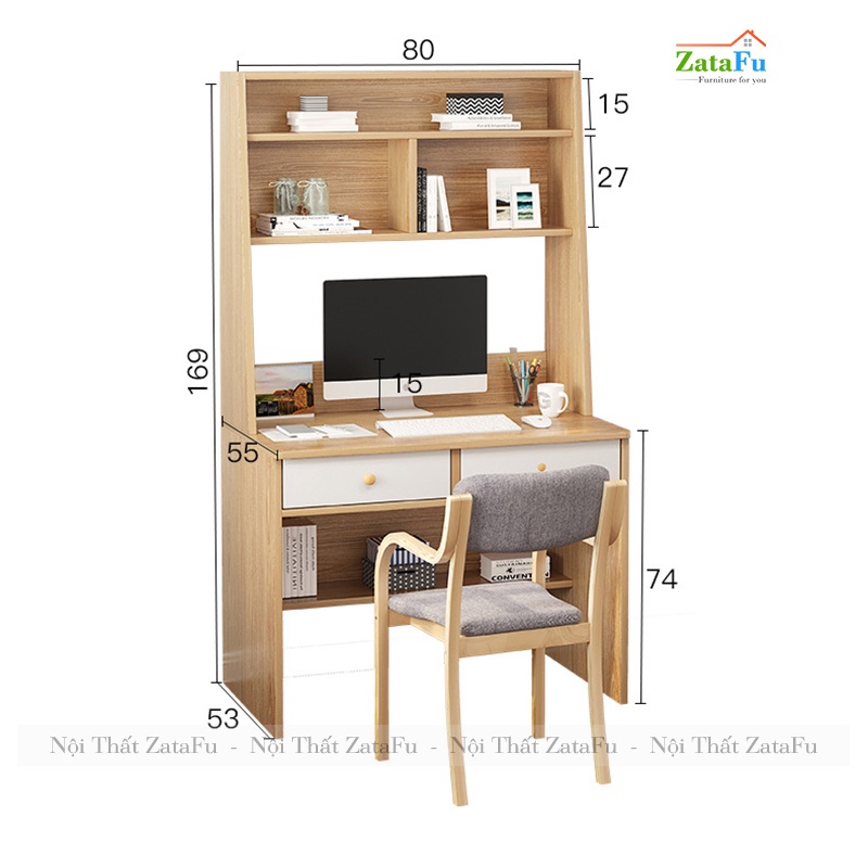 Bạn Làm Việc Lắp Ráp Có Kệ Sách BLV-23