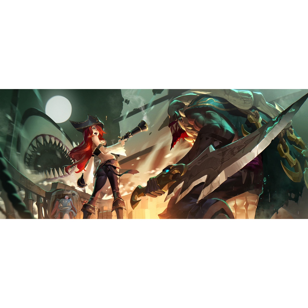 Poster A3, A4, A5 dán tường League of Legends, decal trang trí có keo PYKE - Mẫu 1, nhận in theo yêu cầu