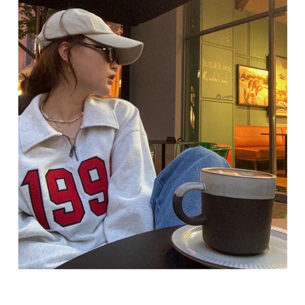 QKOOLE  Áo Sweater Nữ Tay Dài In Họa Tiết