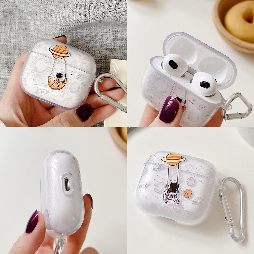 Transparent TPU Headphone Case for AirPods3gen case Astronaut 2021 New for AirPods3 Headphone Protective Case Compatible with AirPodsPro case AirPods2gen case