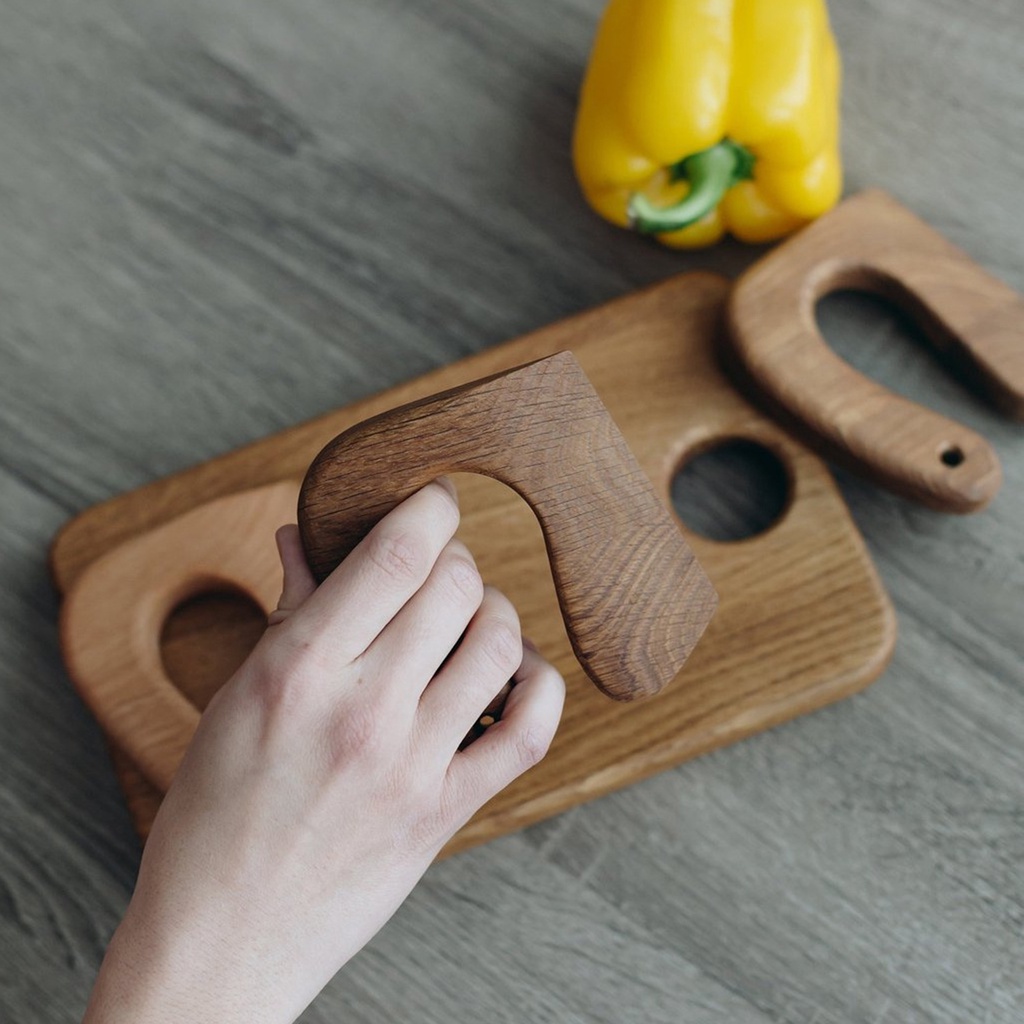 Bộ Đồ Chơi Dao Cắt Bánh / Trái Cây / Phô Mai / Rau Củ Bằng Gỗ Hình Cá Giáo Dục Cho Bé