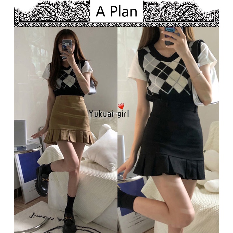 Chân Váy Ngắn Chữ a Lưng Cao Phong Cách Preppy Thời Trang Mùa Xuân Hàng Mới Dành Cho Bạn Nữ 2022