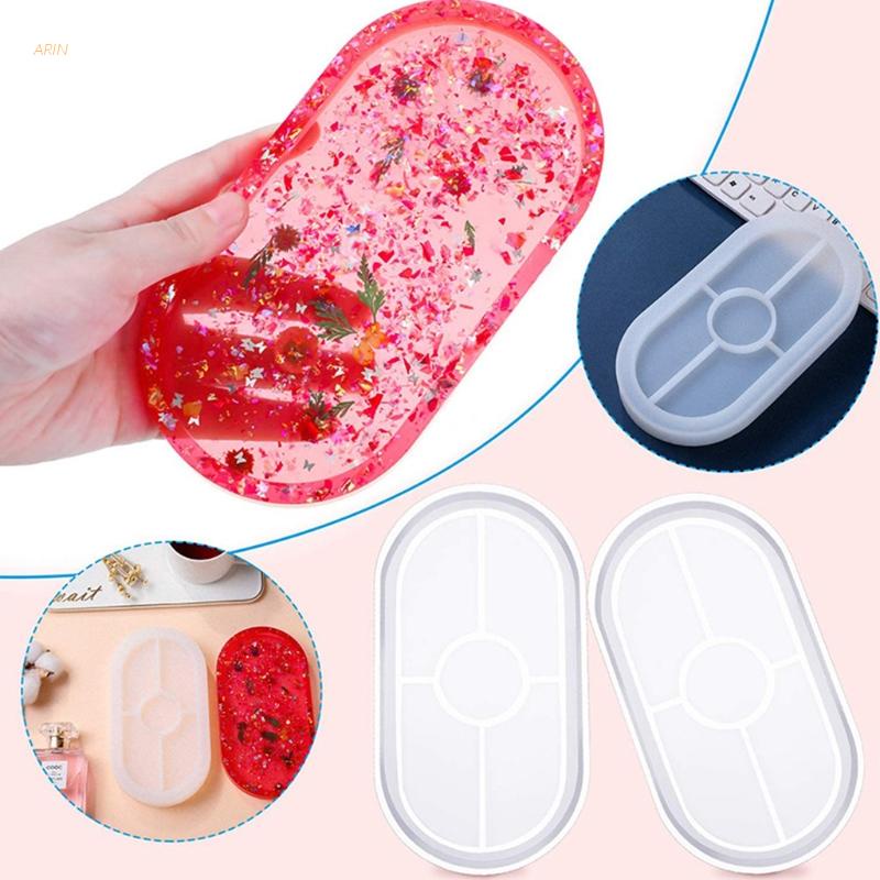 Khuôn silicon làm khay để gạt tàn thuốc hình oval DIY độc đáo