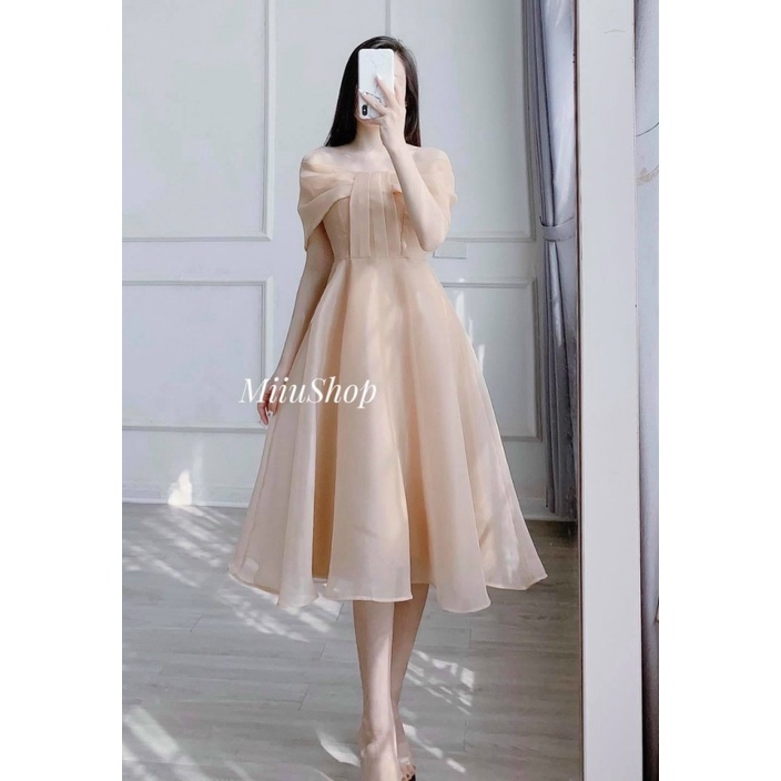 ĐẦM TIỂU THƯ, ĐẦM VOAN KIẾNG, TAY TRỄ VAI, TÀ PHỒNG 2 LỚP, MÀU PHỐI TAO NHÃ ( CONCEPT ĐI LÀM/ ĐI CHƠI ĐỀU ĐẸP) MẶC CỰC N