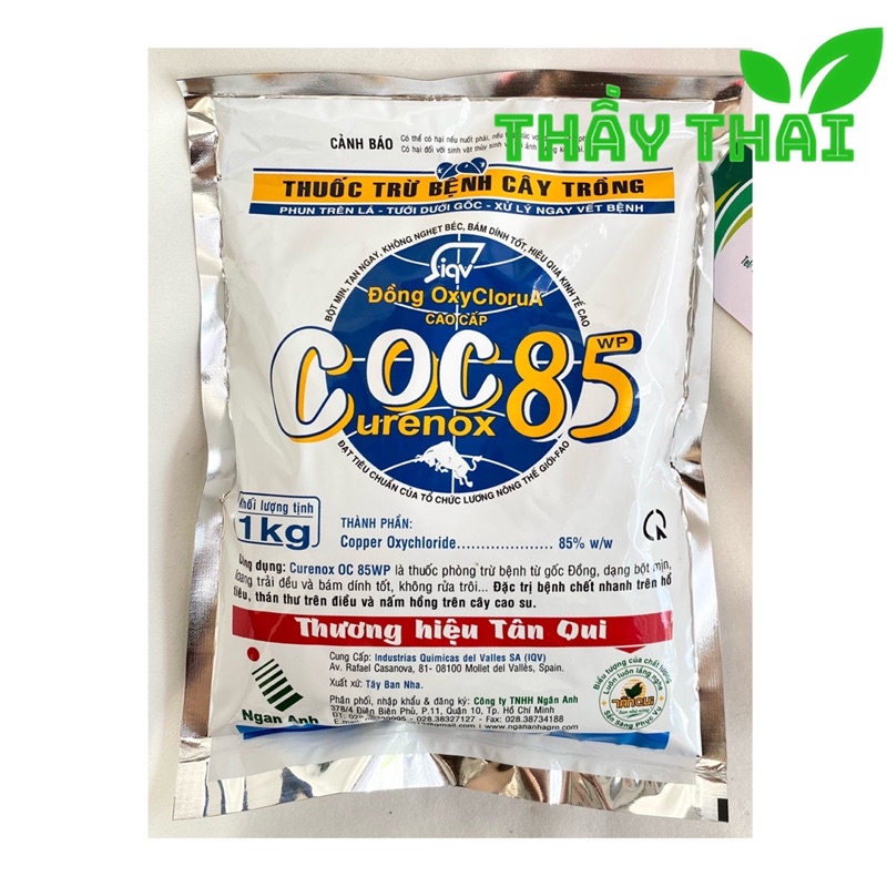 Coc 85wp 1kg TânQuy Thuốc trừ bệnh cho hoa lan, hoa mai-thán thư,sương mai, ghẻ trái, Ghẻ lá
