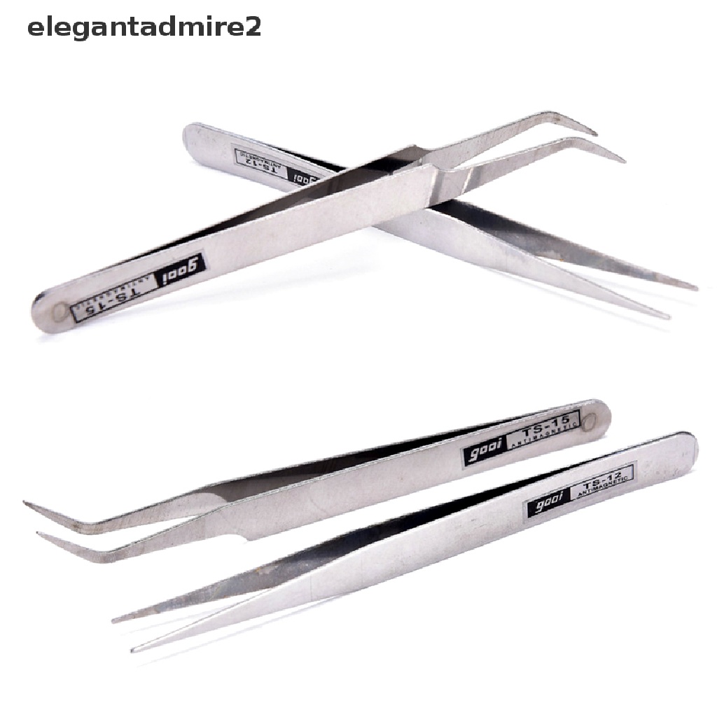 Set 2 Nhíp Inox Gắp Lông Mi / Đá Quý Trang Trí Móng Tay Nghệ Thuật
