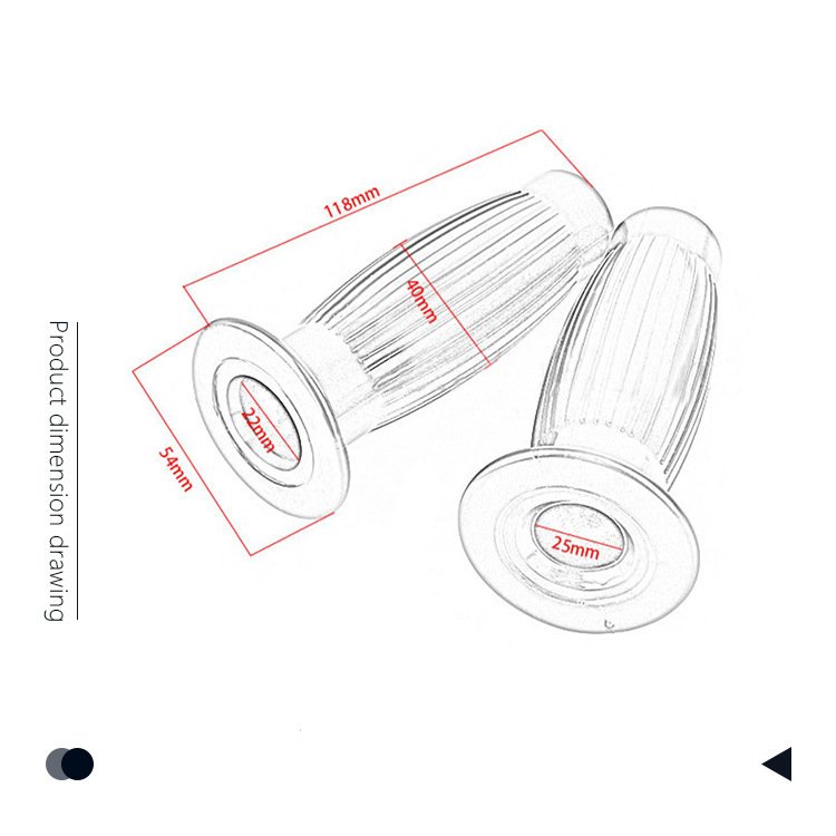 Tay nắm cao su xe máy Cafe Racer phiên bản FAT BOY 7/8&quot; (phi 22)