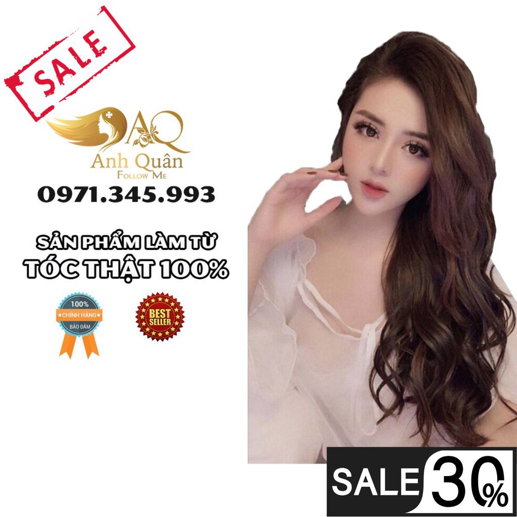 ⚡FREESHIP⚡Tóc giả nữ siêu da đầu làm từ tóc thật