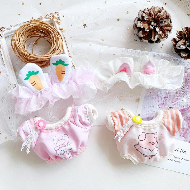 Bộ Áo Liền Quần 20cm Kèm Băng Đô Tai Thỏ / Heo Hoạt Hình Dễ Thương Dành Cho Búp Bê Taeyeon SULLYOON