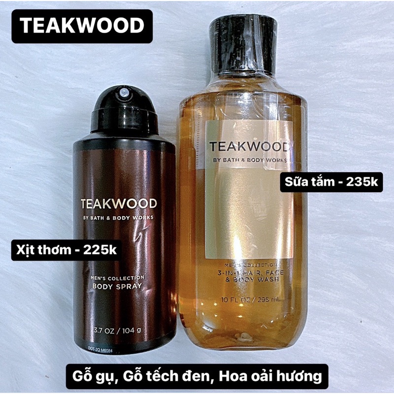 AUTH Xịt thơm toàn thân NAM BATH AND BODY WORKS 104g/ 3.7 oz/147ml