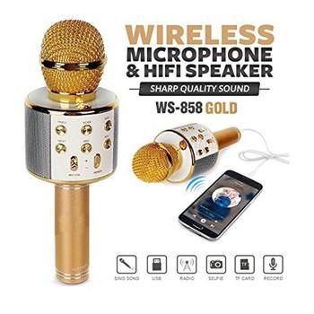 WS858 Mic Hát Karaoke Bluetooth Không Dây WS858 - Âm vang - Ấm - Chuẩn Mic hát Karaoke cầm tay mini - Trungdunggfh45