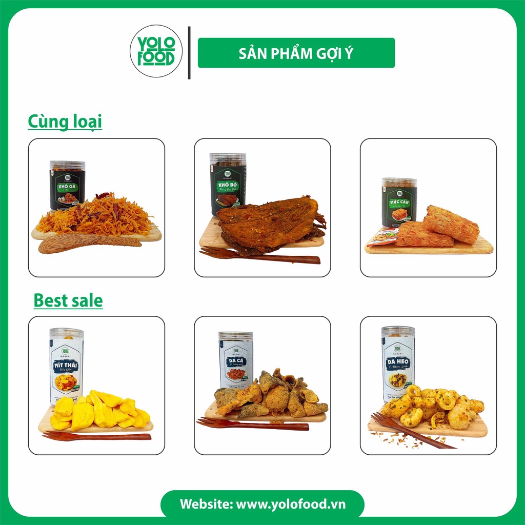 Khô mực hấp nước dừa xé sợi 220g  YOLO FOOD đồ ăn vặt ,ngon , chất lượng, đóng hộp ,atvstp