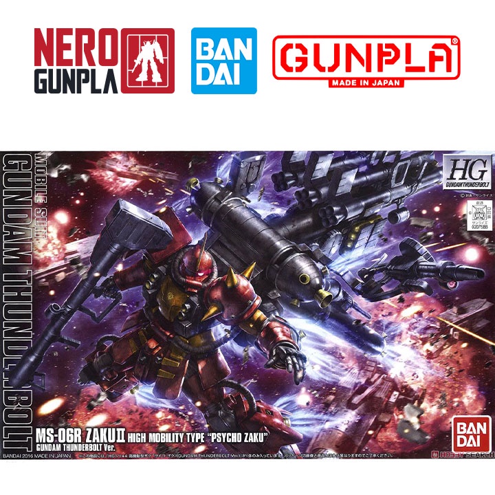 Mô Hình Lắp Ráp Bandai Gunpla HG GT 1/144 Zaku II High Mobility Type Psycho Zaku (Gundam Thunderbolt Anime Ver.)