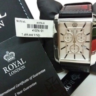 Đồng hồ nam Royal dây da 6 kim