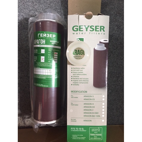 Lõi lọc Aragon máy lọc nước NaNo geyser Nga, ecota
