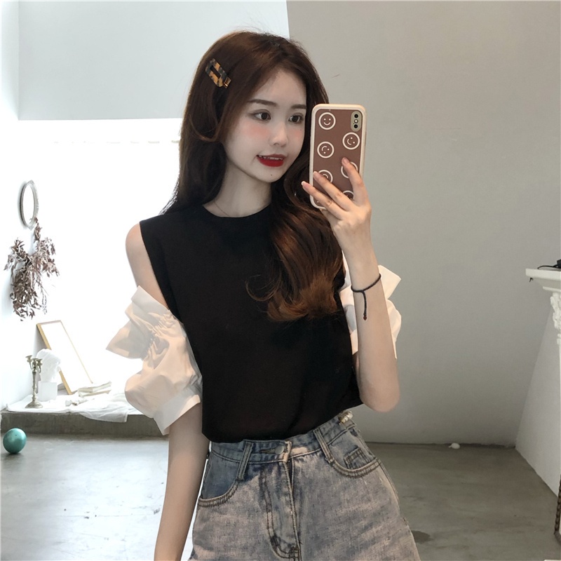 Áo Thun Tay Phồng Cổ Tròn Thời Trang Hàn Quốc