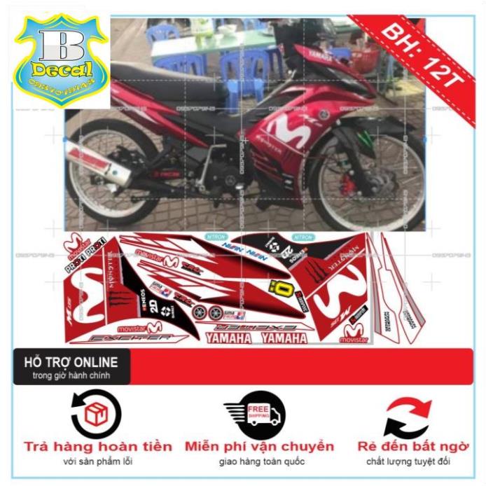 ( Quí khách vui lòng mang ra tiệm cho thợ dán ) Tem EX 2011 MOVISTAR DÁN XE ĐỎ ĐÔ [Bi Decal]