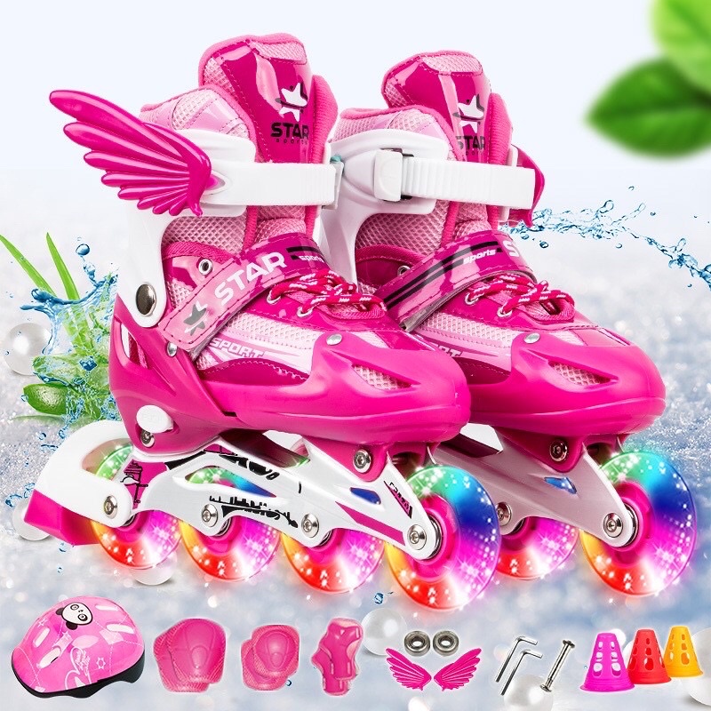Giày Patin phát sáng dành cho trẻ em và người lớn có thể điều chỉnh to nhỏ