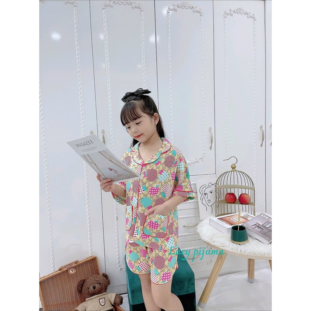 SIZE 18-38kg: Bộ pijama lụa Mango đại hè cho bé trai bé gái - BPLDH