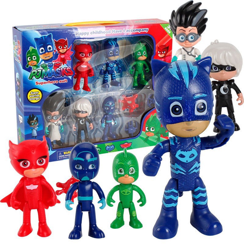 Bộ 6 mô hình đồ chơi nhân vật trong phim hoạt hình Pj Masks