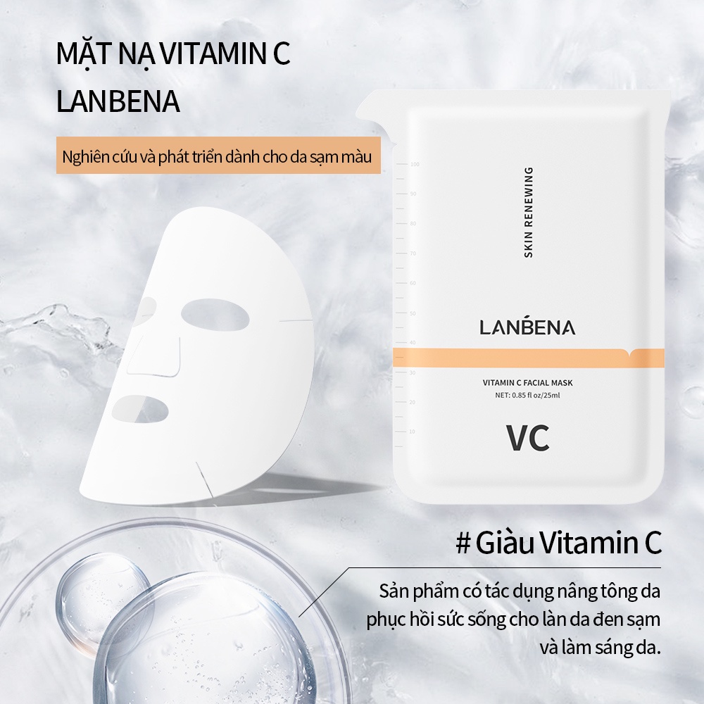 Mặt nạ LANBENA chứa vitamin C dưỡng ẩm trắng da và chống nếp nhăn 25ml