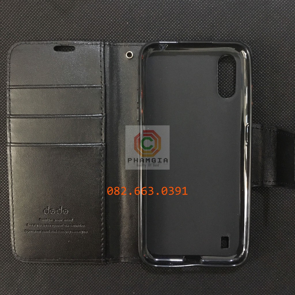 Bao da Samsung A01 nắp gập,chống đỡ xem phim, có ngăn đựng thẻ