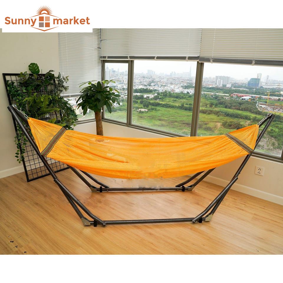 Bộ Khung võng xếp cao cấp thép sơn tĩnh điện loại dày bao gồm khung và lưới võng loại dày nặng 1,3kg