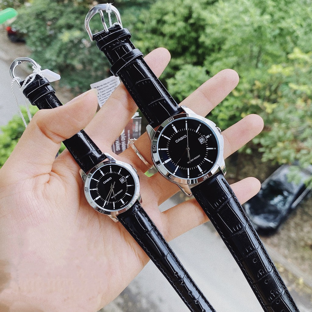 Đồng hồ nữ Casio chính hãng mặt tròn chống nước 3ATM , dây da - đồng hồ LTP V004