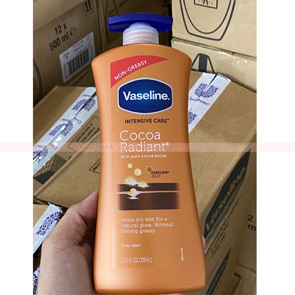 SỮA DƯỠNG THỂ VASELINE - Intensive Care Cocoa Glow Body Lotion 725ml ( Nâu )