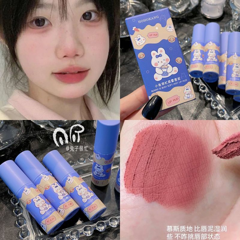 Son Môi Dạng Lỏng Chống Dính Cốc Lâu Trôi Thiết Kế Vỏ Hình Hoạt Hình Dễ Thương