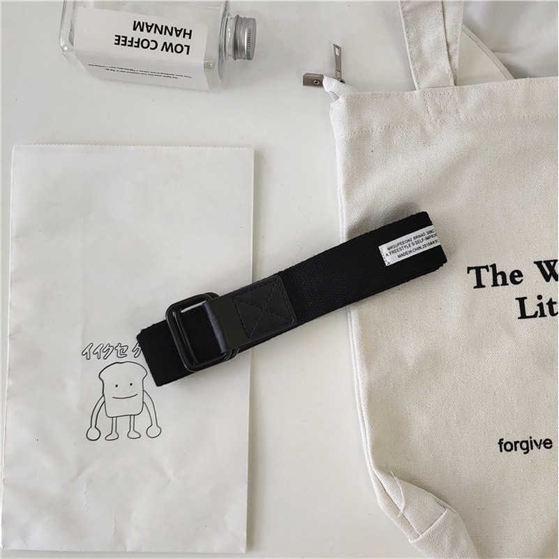 Thắt lưng vải canvas đai khóa đôi thời trang Hàn Quốc 28544