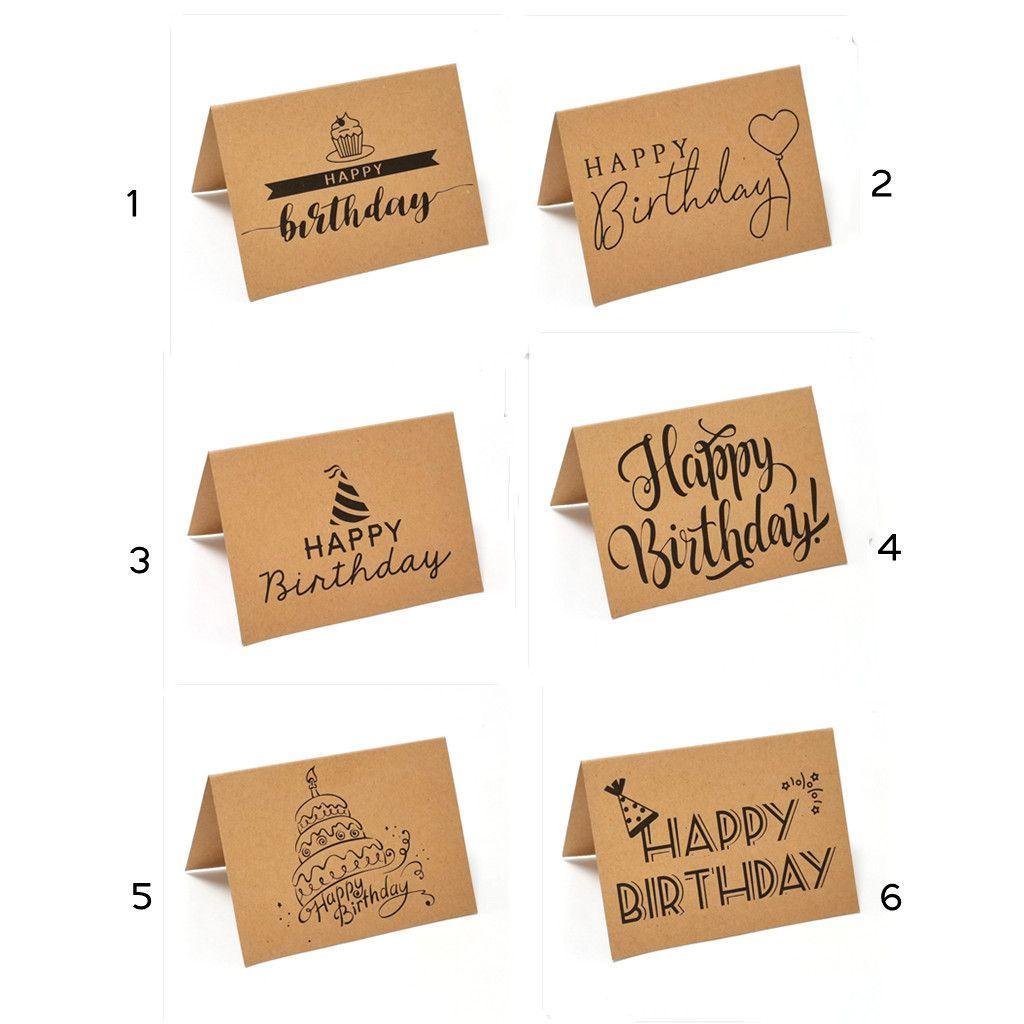 WONDER 10 Pcs Birthday Card Postcard Best Wishes Gift Happy Birthday Kraft Paper