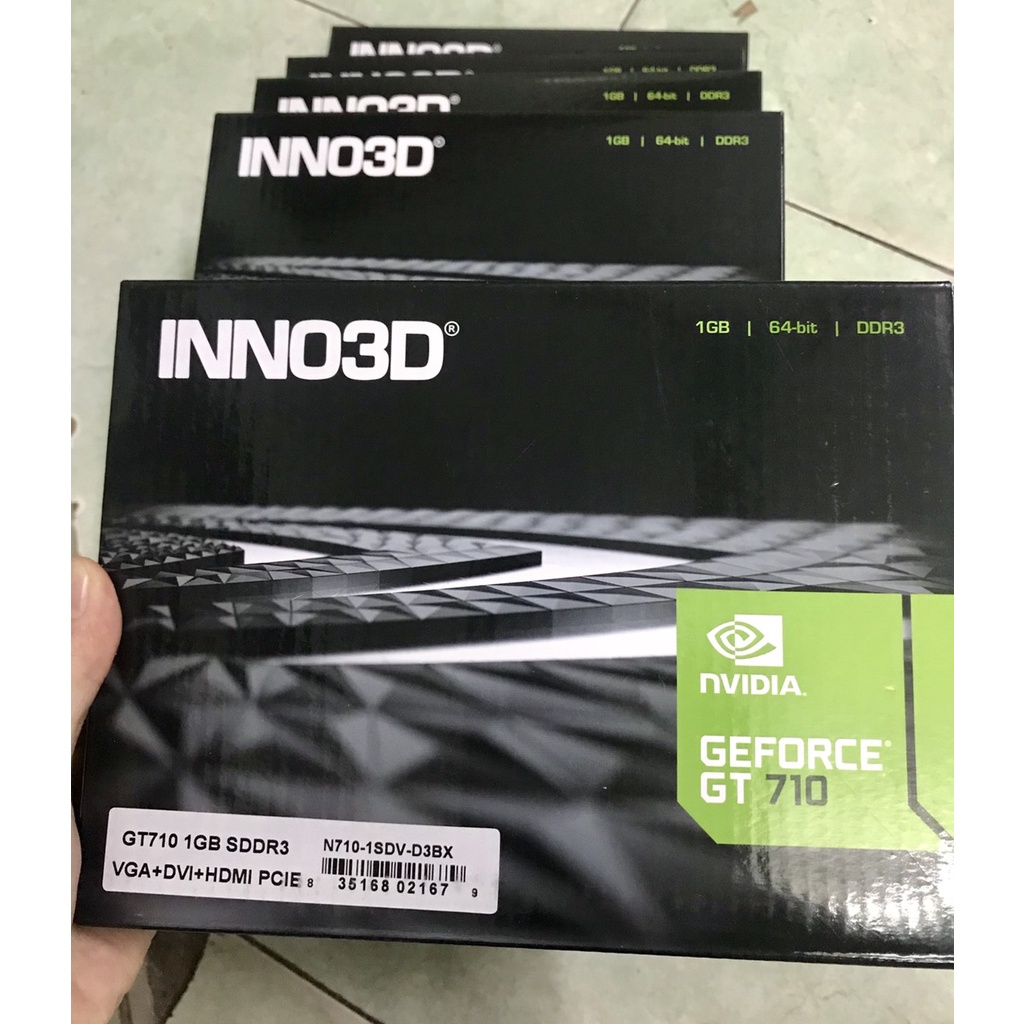 Card / Cạc Màn Hình INNO3D GEFORCE GT 710 1GB 64-bit DDR3 - Hàng chính hãng - Nguyên Seal- Bảo hành 36T