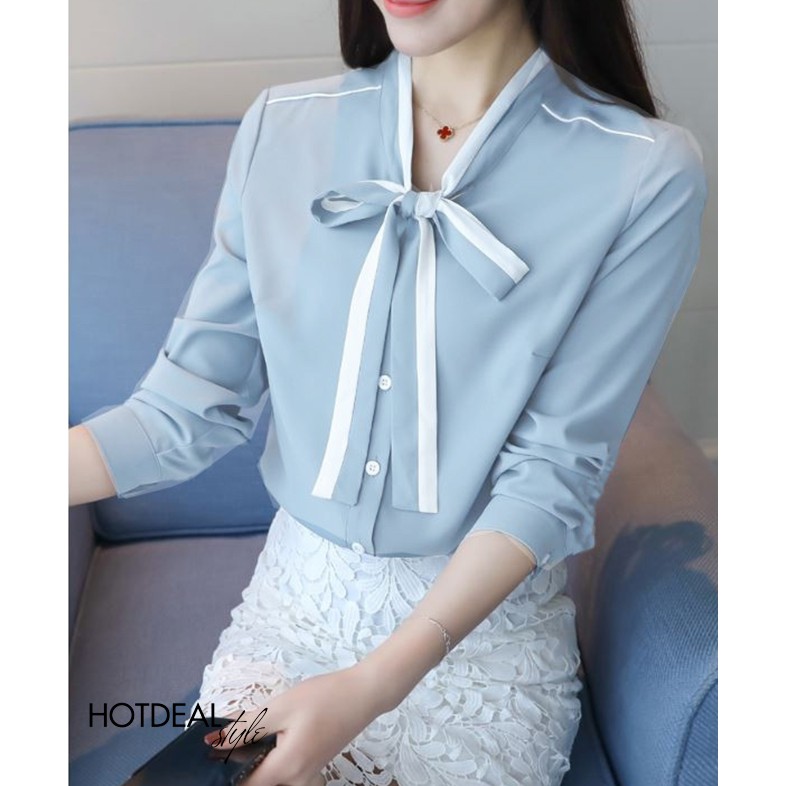 Áo sơ mi công sở ❣️FREESHIP❣️Áo Sơ Mi Kiểu Cổ Phối Viền Tami - Hàng thiết kế chuẩn