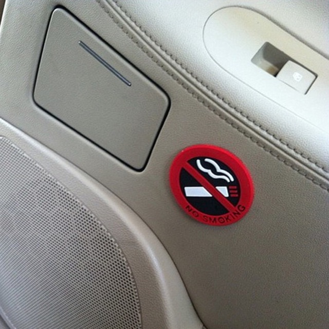 Tem dán No Smoking trong xe ô tô - bộ 5 cái