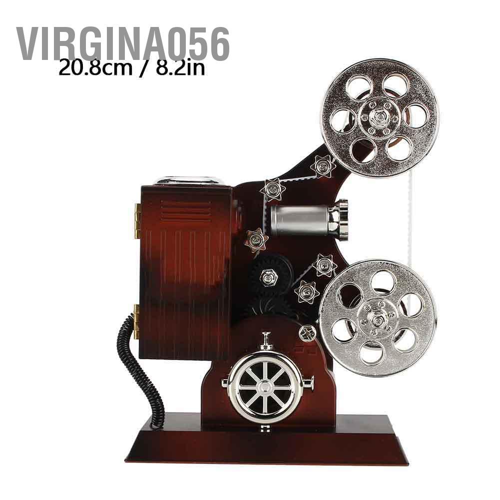 💯Có thể bán buôn😁 Đồ trang sức hộp nhạc máy chiếu phim cổ điển với gương trang điểm 💖Hàng giao ngay💖Virgina056