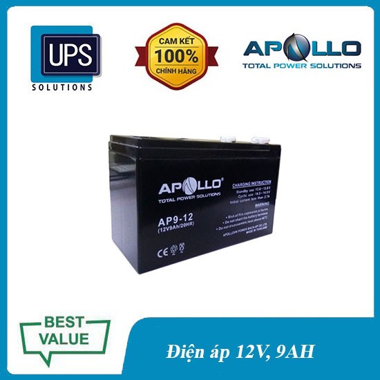 Ắc quy APOLLO AP9-12 12V 9Ah Chính Hãng 👌Ắc quy APOLLO Chính hãng new 100%👌