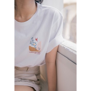 Áo thun in trắng đen cotton 🍄Cottagecore 🍄