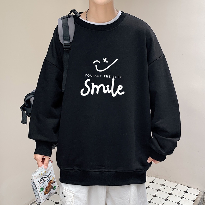 Áo sweater nam nữ, Áo nỉ nam nữ form rộng , áo thu đông 2021 Smile AMZ6