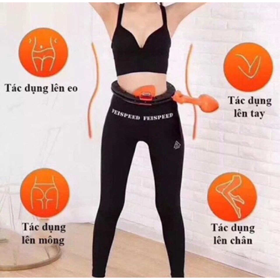 Vòng Lắc Eo Giảm Mỡ Bụng HuLa Hoop, Massage Tự Động Đếm