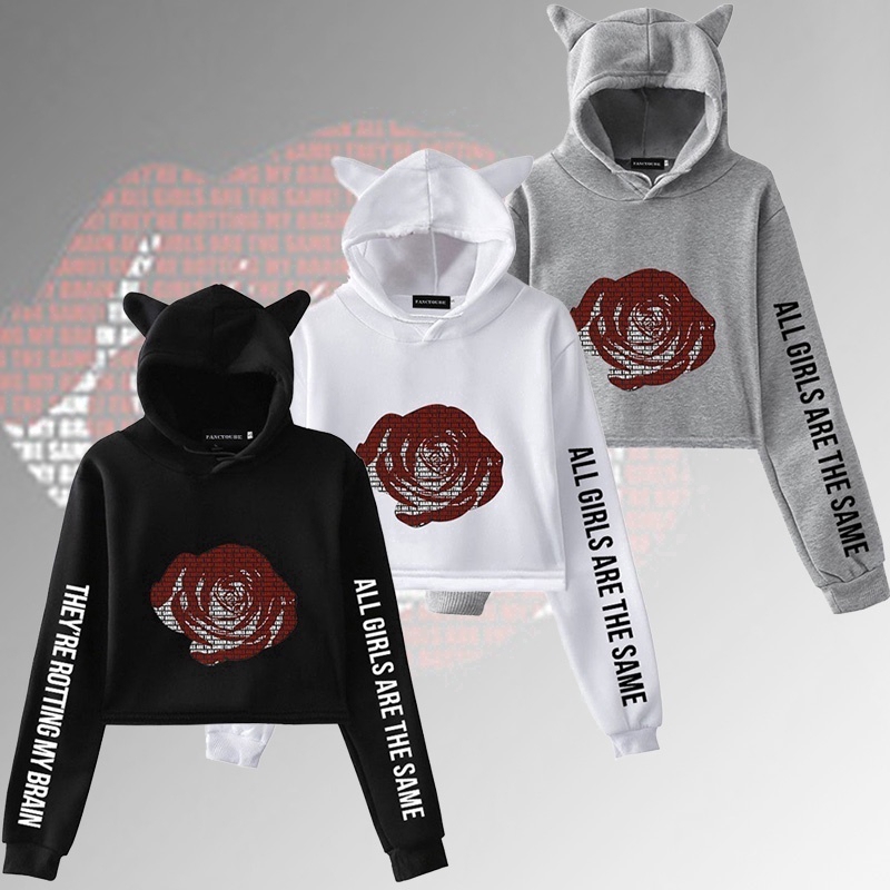 Áo hoodie tay dài hình mèo xinh xắn cho nữ