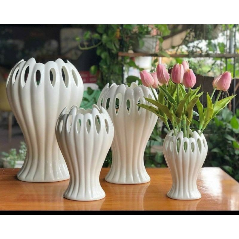 Lọ hoa ban tay phật sứ Bát Tràng