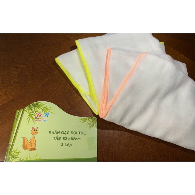 Bịch 10 khăn sữa,khăn gạc, khăn tắm sợi tre Bamboo _đủ kích cỡ ,công ty Pink& Blue