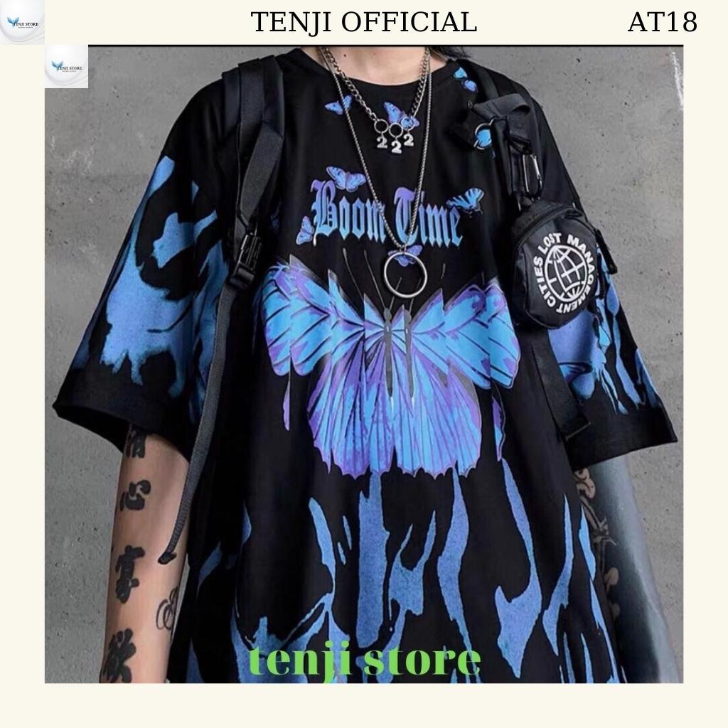 Áo thun nam tay lỡ from rộng cáo cấp mẫu mới cánh bướm trẻ trung cá tính, áo phông nam trắng mẫu mới AT18 TENJI