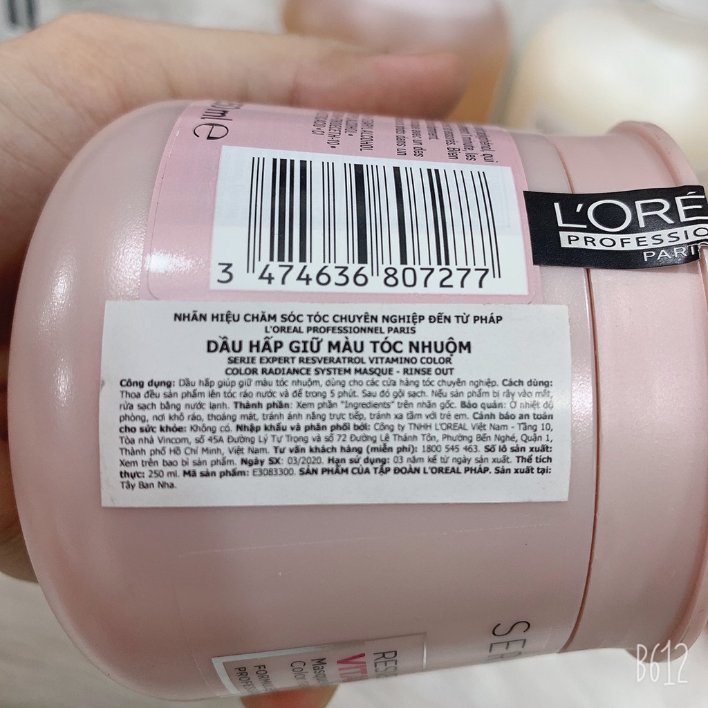 Hấp dầu (Kem ủ tóc) Loreal Vitamino Color A-OX 250ml/ 500ml chăm sóc và dưỡng màu tóc nhuộm (Hàng chính hãng)